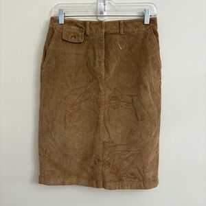L.L. Bean Brown Corduroy Pencil Skirt